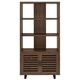 Coaster® Maddox Walnut 71" Cabinet Bookcase-2