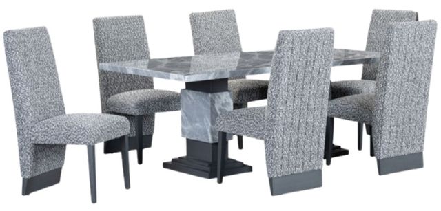 Global Furniture USA D1212 7-Piece Gray/White Dining Set-0