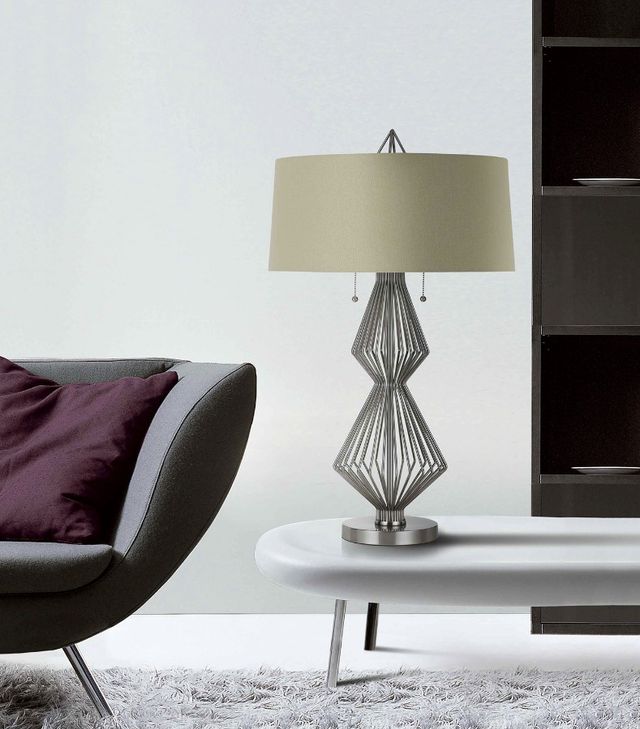 Cal® Lighting & Accessories Ternimetal Brushed Steel Table Lamp-1