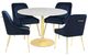 Coaster® Kella 5-Piece Gold/White Round Marble Top Dining Set with Blue Chair-0