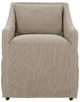 Robin Bruce Customizable Odessa Slip Dining Arm Chair with Casters-1