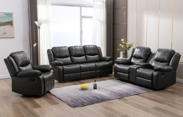 Mazin Furniture McLeod Gray Manual Reclining Sofa-2