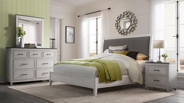 Martin Svensson Del Mar Gray/White Queen Sleigh Bed-1