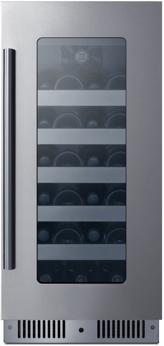 Summit® 15" Stainless Steel Built-In Wine Cooler-0
