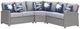 Signature Design by Ashley® Naples Beach 3-Piece Light Gray Fabric/Wicker Curved Outdoor Sectional-0