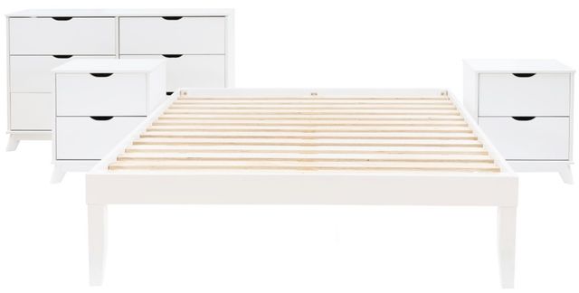 Powell® Portix 4-Piece White King Simple Bedroom Set-0