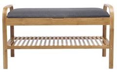 Furniture of America® Skipper Gray/Natural Shoe Storage Bench