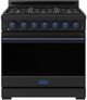 Thor Kitchen® Gordon Ramsay 36" Black/Blue Freestanding Pro Style Gas Range with Precision Knob-0