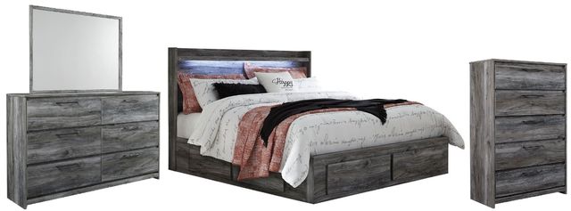 Signature Design by Ashley® Baystorm 4-Piece Gray King Storage Panel Bed Set-0