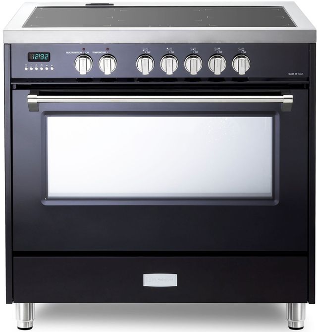 Verona® Designer Series 36" Gloss Black Free Standing Induction Range-1