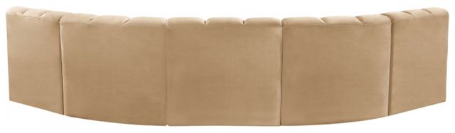Meridian Furniture Arc 5-Piece Camel Velvet Sectional-3