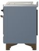 Ilve® Majestic III 48" Blue Gray Pro Style Dual Fuel Liquid Propane Range with 5 Black Brass Burners and Burnished Trim-4
