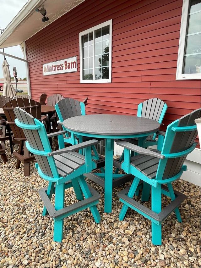 48" Round Bar Height Table with 4 Classic Back Swivel Bar Chairs-0