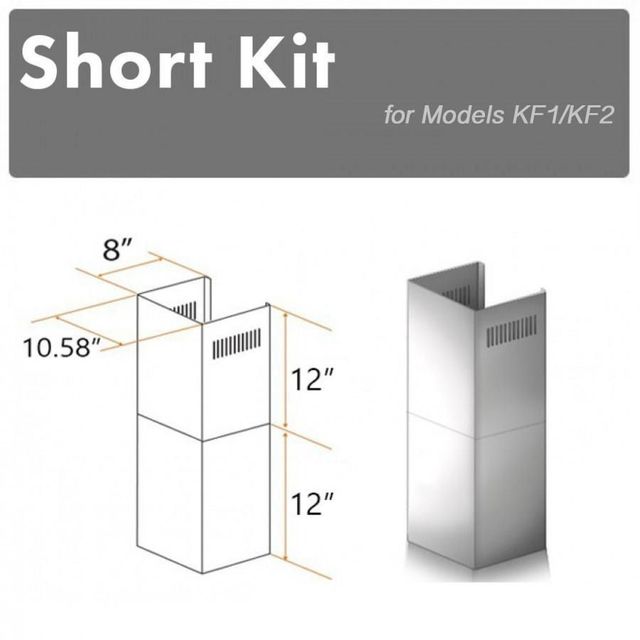 ZLINE 2 Piece 12" Stainless Steel Wall Hood Extension Kit-2