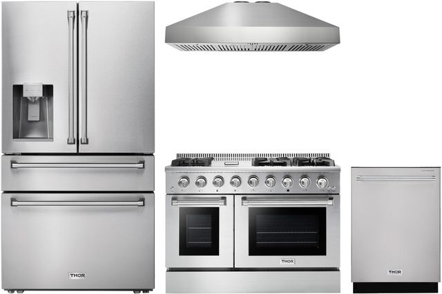 Thor Kitchen® 4 Piece Stainless Steel Gas Kitchen Package-0
