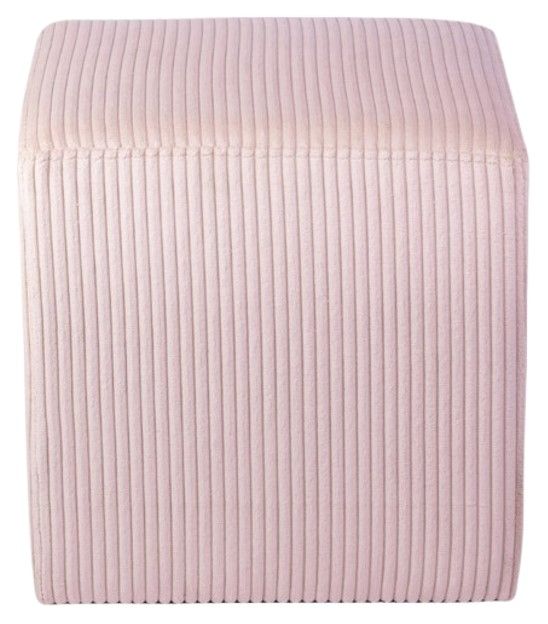 Meridian Furniture Roy Pink Square Ottoman-1