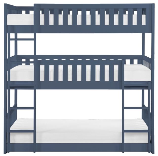 Homelegance® Nora Blue Twin Triple Bunk Bed-2