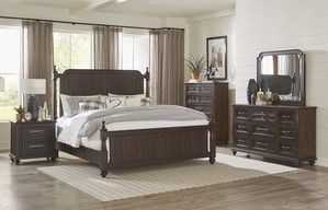 Mazin Furniture Cardano Driftwood Charcoal Eastern King Low Post Bed-3