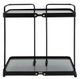Sagebrook Home 2-Layered 27" Smokey Glass and Black Metal Bar Cart-1