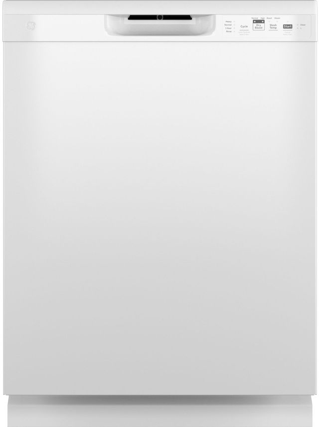 GE® 24" White Built-In Dishwasher with Front Controls and Power Cord-0