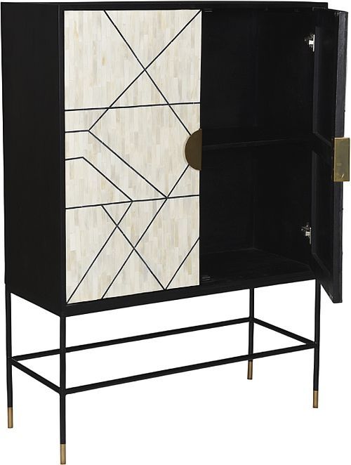 Moe's Home Collection Shaws Black/Cream Cabinet-1
