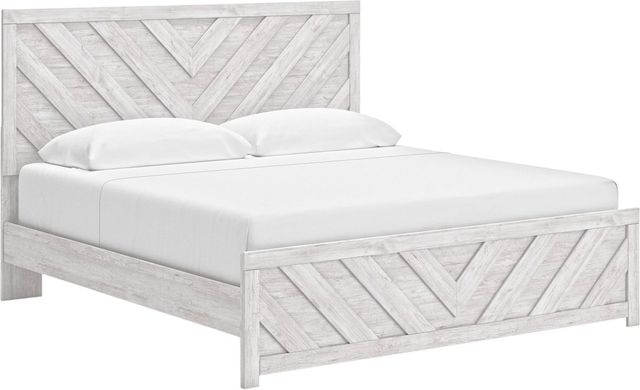 Cayboni King Panel Bed - Whitewash