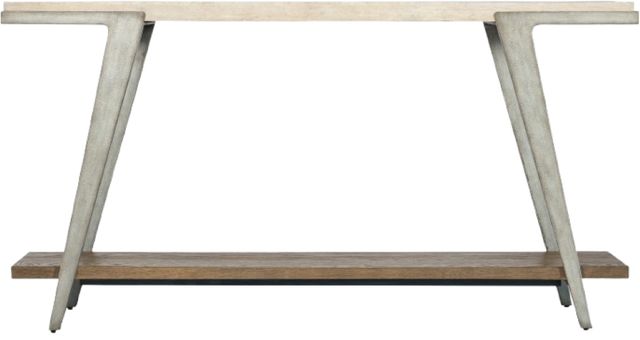 Hooker® Furniture Commerce and Market Boomerang Cream Console Table with Natural Medium and Gray Base-2