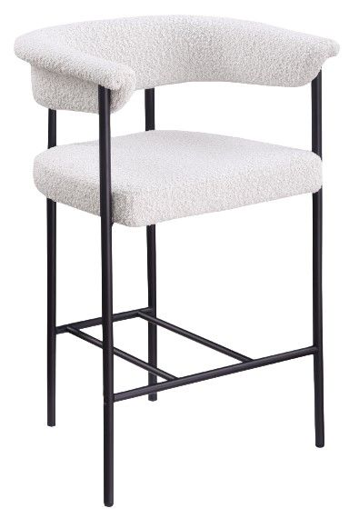 Meridian Furniture Malin Cream/Matte Black Counter Stool-0