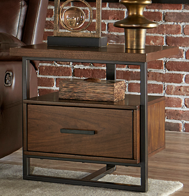 Mazin Furniture Sedley Walnut End Table-3