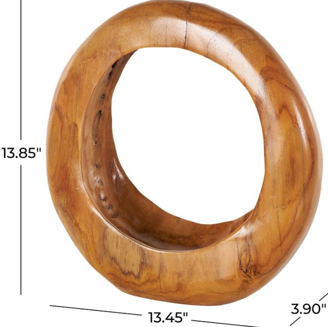 Deco Marche Brown Round Decorative Sculpture-2