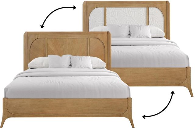 Bernards Tapestry Honeycomb Reversible Queen Panel Bed-2
