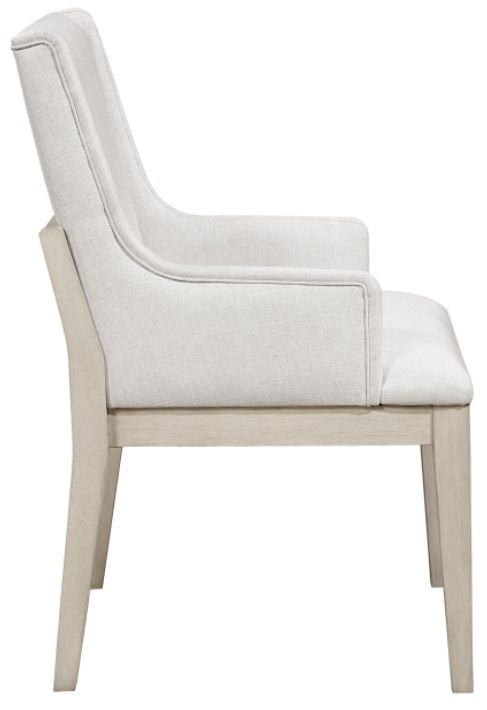 Homelegance® Tundra Antique White/Ivory Arm Chair-3