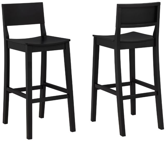 Linon Kentucky 2-Piece Black Barstool Set-4