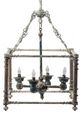 A & B Home Distressed White Hanging Wrought Iron Metal Chandelier-1