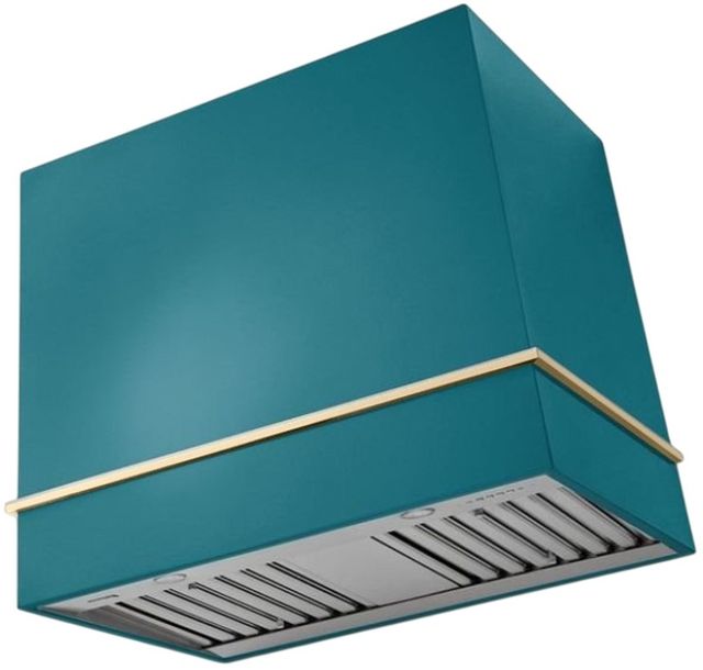 AGA Loge 48" Salcombe Blue Wall Mounted Range Hood with Brushed Nickel Trim-0