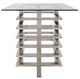 Sagebrook Home Metal Stacked Glass Top Side Table with Silver Base-1