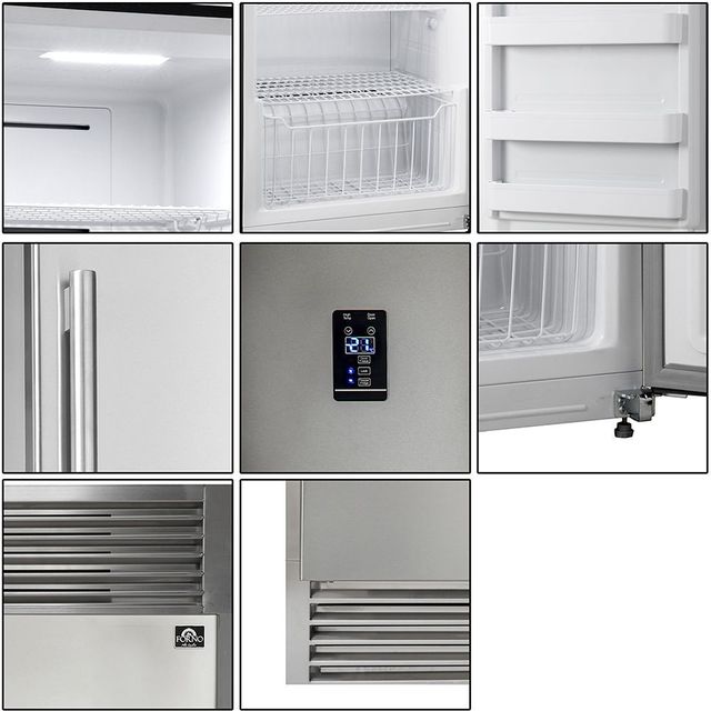 FORNO® Alta Qualita 61 in. 27.6 Cu. Ft. Stainless Steel Built In Side-by-Side Refrigerator-8