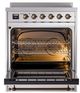 Ilve® Nostalgie II Noblesse 30'' Stainless Steel Pro Style Induction Range with Burnished Trim-1