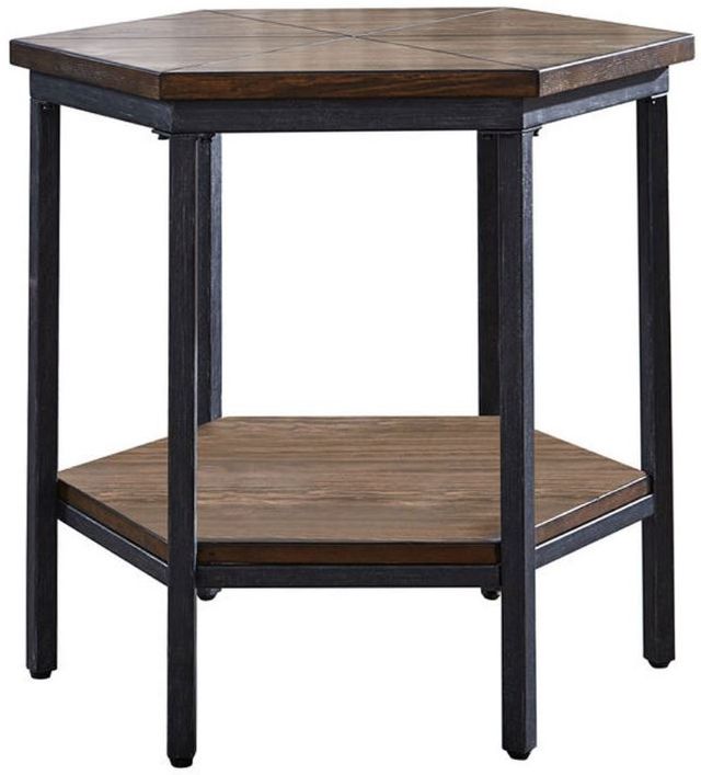 Steve Silver Co. Ultimo Mocha End Table with Black Base-0