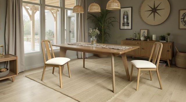 Nest Home Collections Natalie Weathered Timber/White Sand Dining Chair-1
