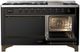 Ilve® Majestic III 60" Glossy Black Pro Style Dual Fuel Natural Gas Range with Solid Door and Burnished Trim-3