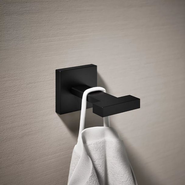 KOHLER® Square Matte Black Robe Hook-1