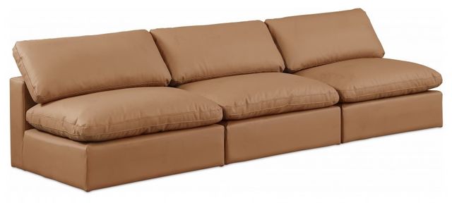 Meridian Furniture Comfy 3-Piece Cognac Modular Sectional Armless Sofa-0
