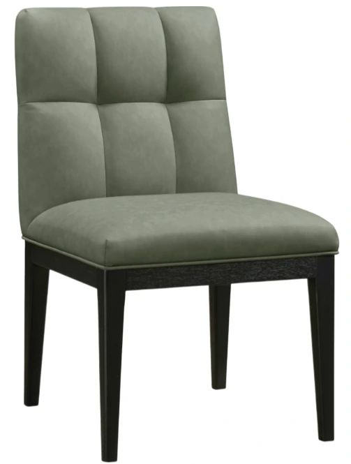 Meridian Furniture Adrian Green/Black Leather Upholstered Dining Side Chair-0