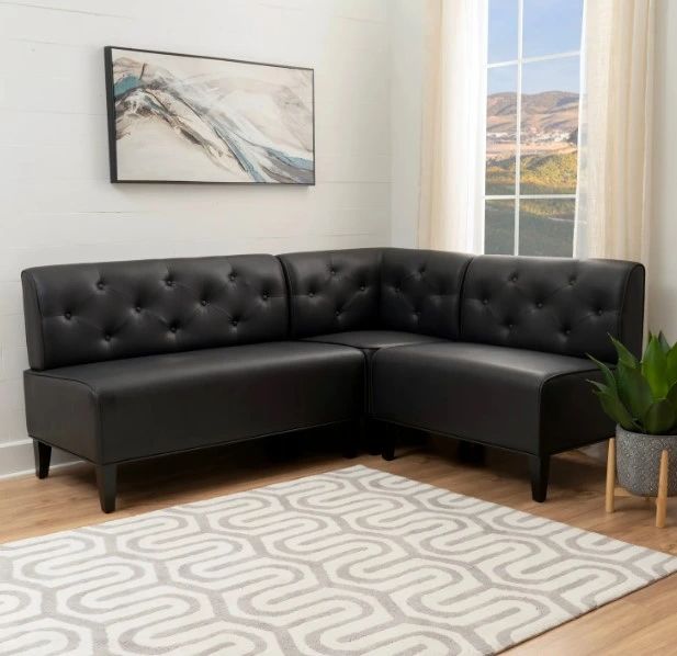 Powell® Auden 3-Piece Black Nook Corner Bench Set-1