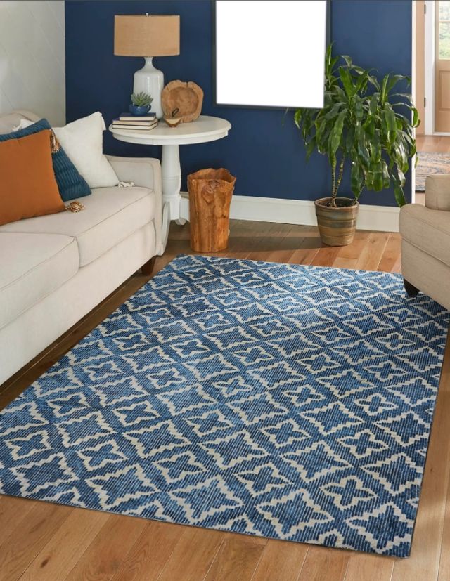 Linon Motif Printed Faux Rabbit Linear 5'x7' Area Rug-1