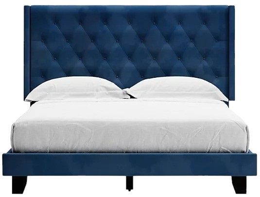 Signature Design by Ashley® Vintasso Blue Queen Upholstered Bed-1