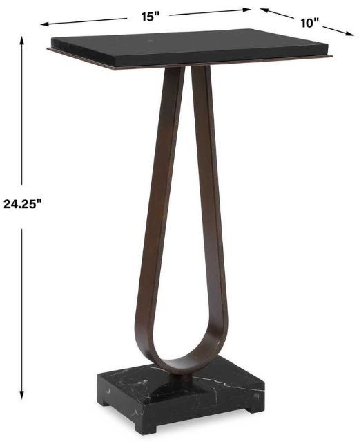 Uttermost® Galloway Black/Dark Bronze Minimalist Accent Table-4