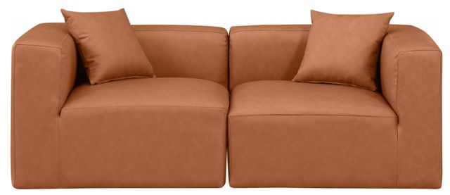 Meridian Furniture Cube 2-Piece Cognac Modular Sectional Loveseat-1