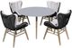 Armen Living Kylie and Mateo 5-Piece Gray/Natural/Truffle Outdoor Dining Set-0
